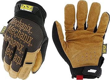 Mechanix Wear进口代理批发 Mechanix Wear：原创 Durahide 皮革工作手套，牢固贴合，多用途实用手套，耐磨，增加耐用性，工作安全手套（棕色，大号）