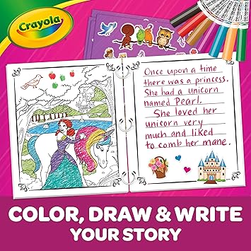 酷牌库|商品详情-Crayola进口代理批发 Crayola 儿童图书制作套件，创建您自己的童话故事书，DIY 套件，送给女孩和男孩的礼物，适合 6、7、8、9 岁