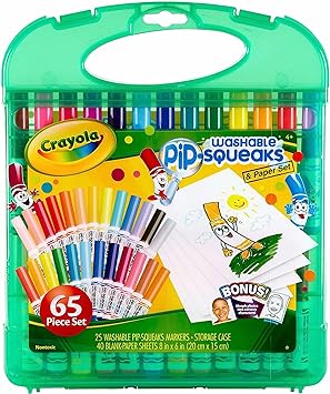 Crayola进口代理批发 Crayola Pip Squeaks 记号笔套装（65 克拉），儿童迷你可水洗记号笔，涂色书记号笔，儿童旅行活动，节日礼物，4+