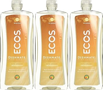 ECOS进口代理批发 EarthFriendly Products Dishmate，洗碗液，天然杏仁，25 盎司（3 件装）