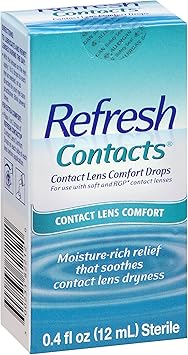 Refresh进口代理批发 REFRESH Contacts 隐形眼镜舒适保湿滴剂 0.40 盎司（11 件装）