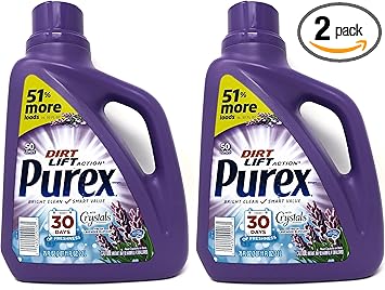 Purex进口代理批发 Purex 水晶香味液体洗衣粉，新鲜薰衣草花，75 盎司，50 包（2 件装）