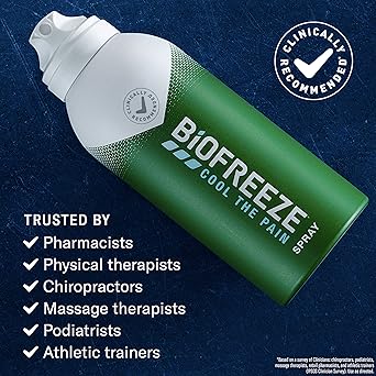 酷牌库|商品详情-Biofreeze进口代理批发 Biofreeze 薄荷醇止痛喷雾 4 液量盎司无色气雾喷雾（12 件装），用于缓解与肌肉酸痛、关节炎、单纯背痛和关节痛相关的疼痛（包装可能有所不同）