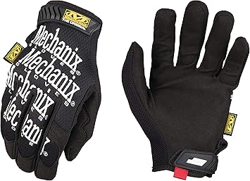 Mechanix Wear进口代理批发 Mechanix Wear：原创工作手套，安全贴合，合成皮革高性能手套，适合多用途，耐用，具有触摸屏功能的男士安全手套（黑色，加大号）