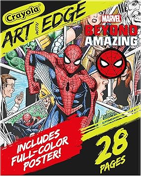 Crayola进口代理批发 Crayola Art with Edge Spiderman Beyond Amazing 着色页（28 页），蜘蛛侠着色页，成人着色，青少年礼物