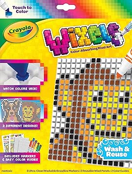 Crayola进口代理批发 Crayola Wixels 动物活动套件，像素艺术着色套装，儿童礼物，适合 6、7、8、9 岁