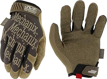 Mechanix Wear进口代理批发 Mechanix Wear：原创工作手套，安全贴合，多用途合成皮革高性能手套，耐用，可触摸屏的男士安全手套（棕色，小号）