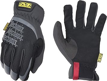 Mechanix Wear进口代理批发 Mechanix Wear：带弹性袖口的 FastFit 工作手套，可实现安全贴合、多用途高性能手套、男士触摸屏安全手套（黑色，加大号）