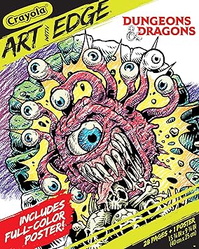 Crayola进口代理批发 Crayola Art with Edge Dungeons & Dragons 着色页（28 页），成人着色，免打扰，包含完整海报，送给青少年的礼物