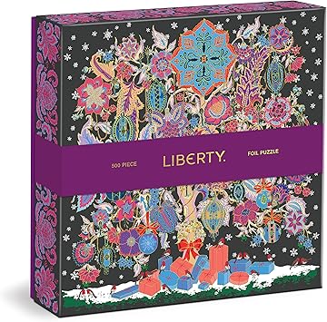 Galison进口代理批发 Galison Liberty 生命圣诞树 500 片圣诞小玩意箔片拼图和带有金箔装饰的艺术品