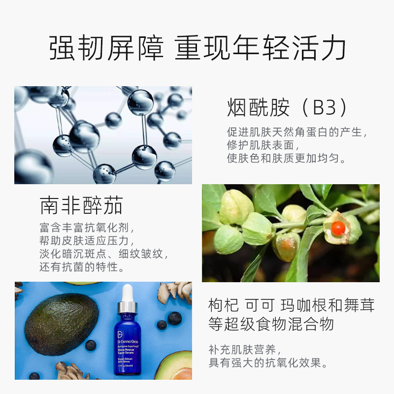 酷牌库|商品详情-进口代理批发保税Dr. Dennis Gross Stress Rescue抗压力抗老B3修复精华30ml