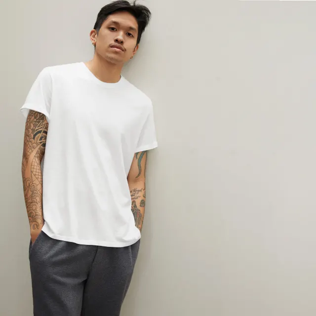 酷牌库|商品详情-进口代理批发Everlane Organic Cotton Crew Tee男士纯棉圆领口袋 宽松t恤短袖