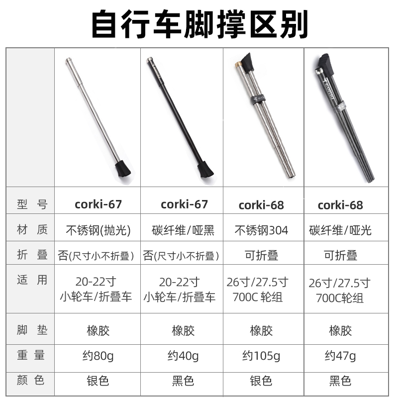 酷牌库|商品详情-进口代理批发CORKI山地公路自行车脚撑支架脚架26寸停车架通用车梯子单车配件