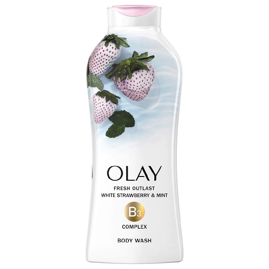 进口代理批发保税！美国 OLAY玉兰油烟酰胺保湿沐浴露650ml椰子草莓巴西莓海盐