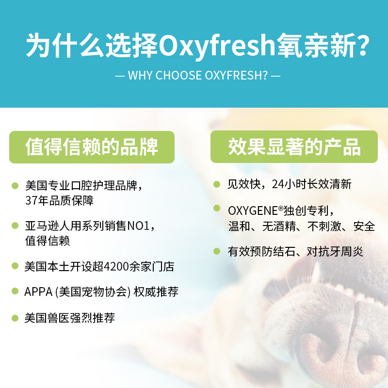 酷牌库|商品详情-Oxyfresh氧亲新猫狗口腔清洁除口臭牙结石洁齿水洗耳液