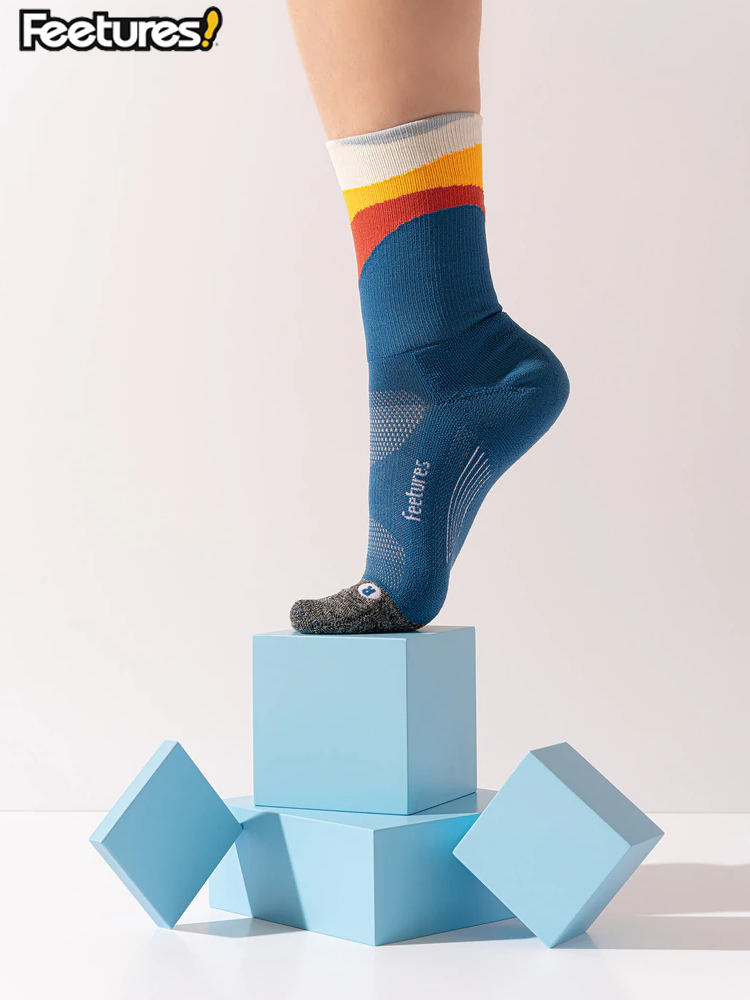 进口代理批发美国Feetures 男女专业马拉松跑步袜越野登山篮球运动袜减震中筒