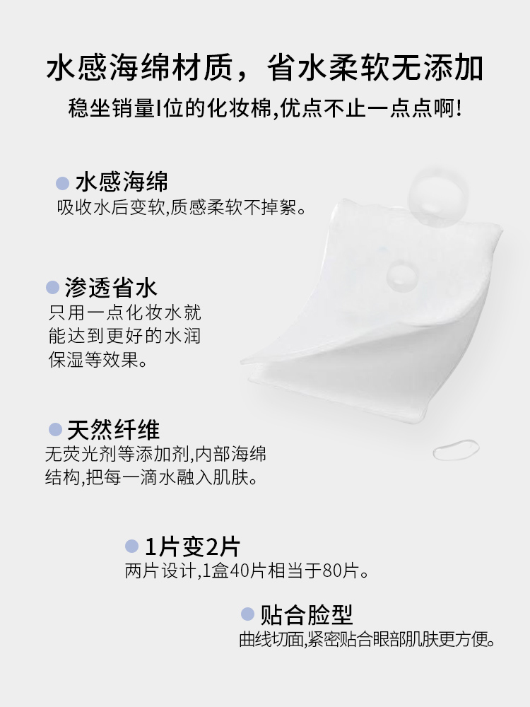 进口代理批发蜜思璐 日本尤妮佳化妆棉薄二分之一女湿敷专用省水可拉伸卸妆棉