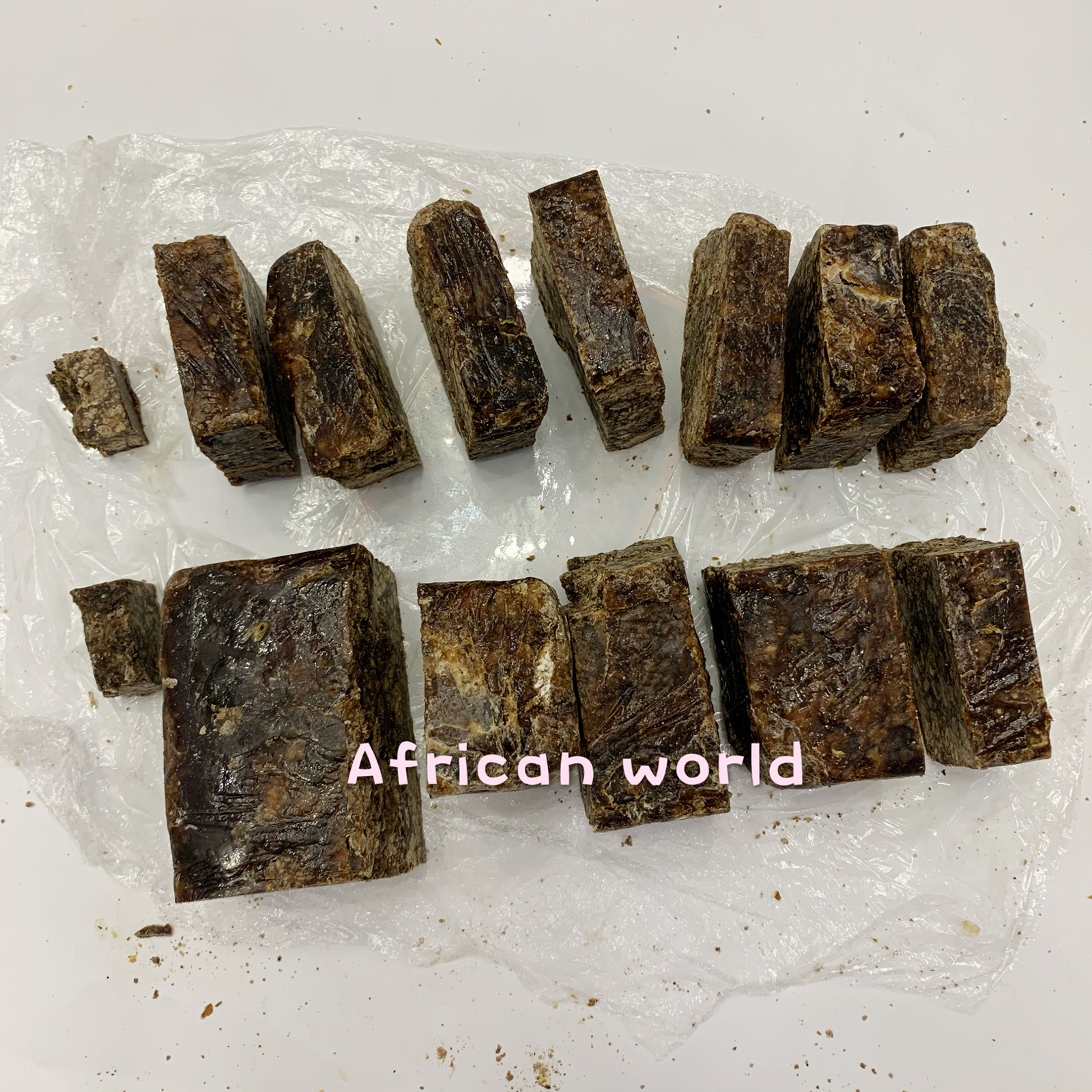 酷牌库|商品详情-进口代理批发现货Raw African Black Soap 非洲天然黑皂肥皂香皂洁面皂手工皂