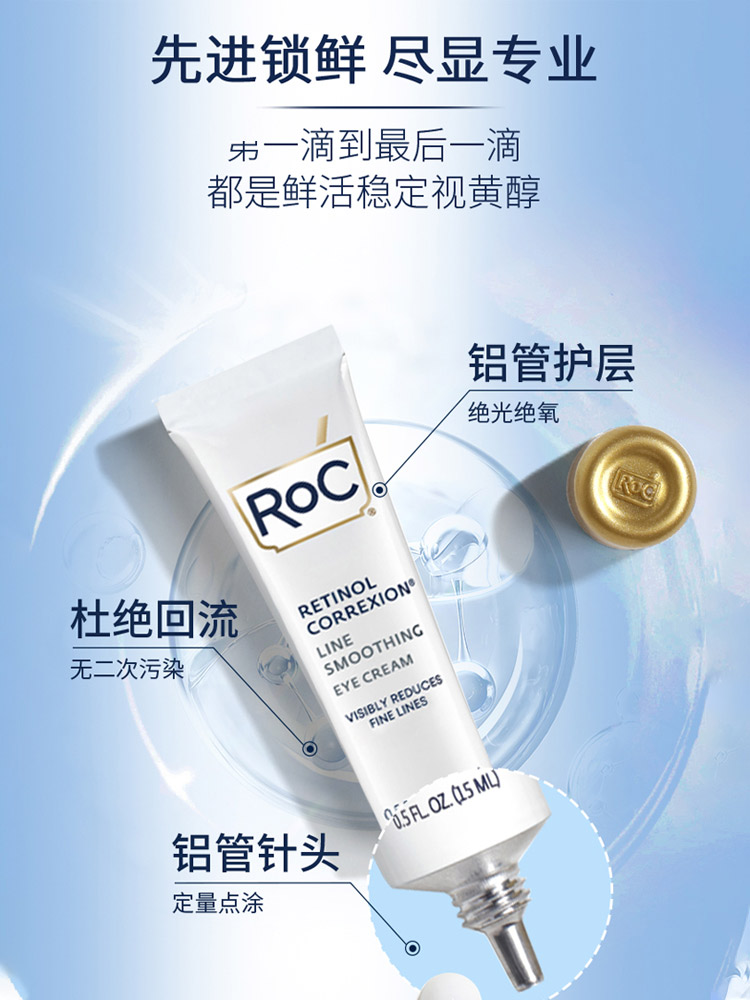 酷牌库|商品详情-进口代理批发RoC若珂a醇眼霜淡纹视黄醇舒缓提拉紧致抗皱保湿平滑紧致眼霜15ml