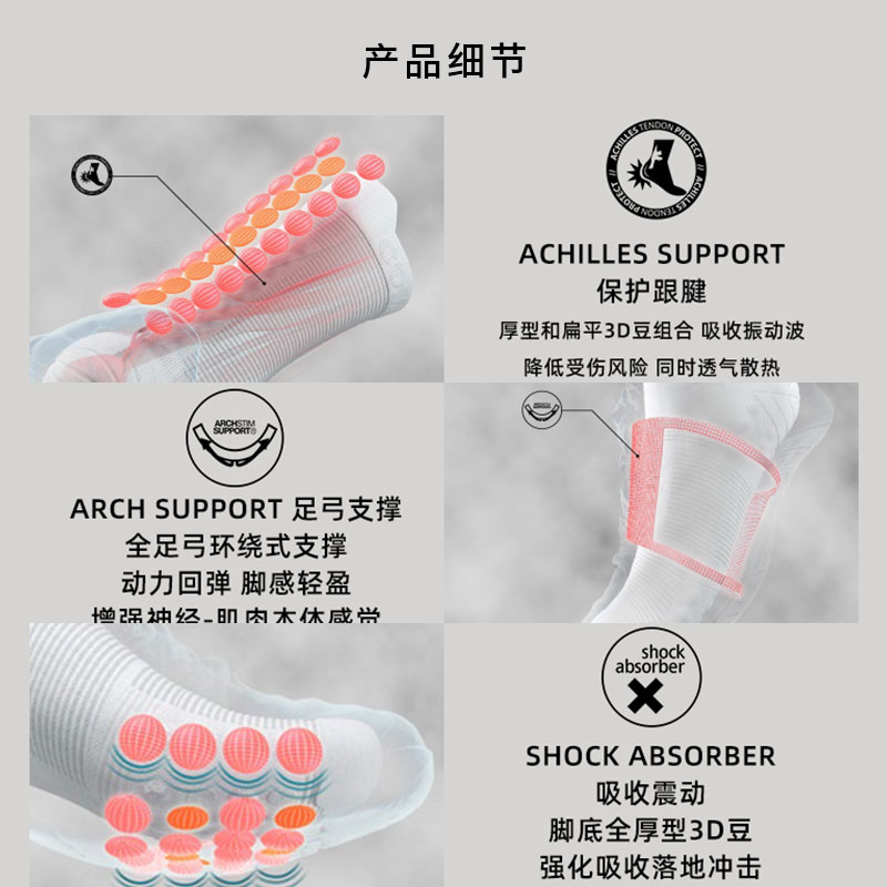 酷牌库|商品详情-进口代理批发CS跑步压缩袜v4.0越野高帮袜男女马拉松透气速干袜子户外运动袜