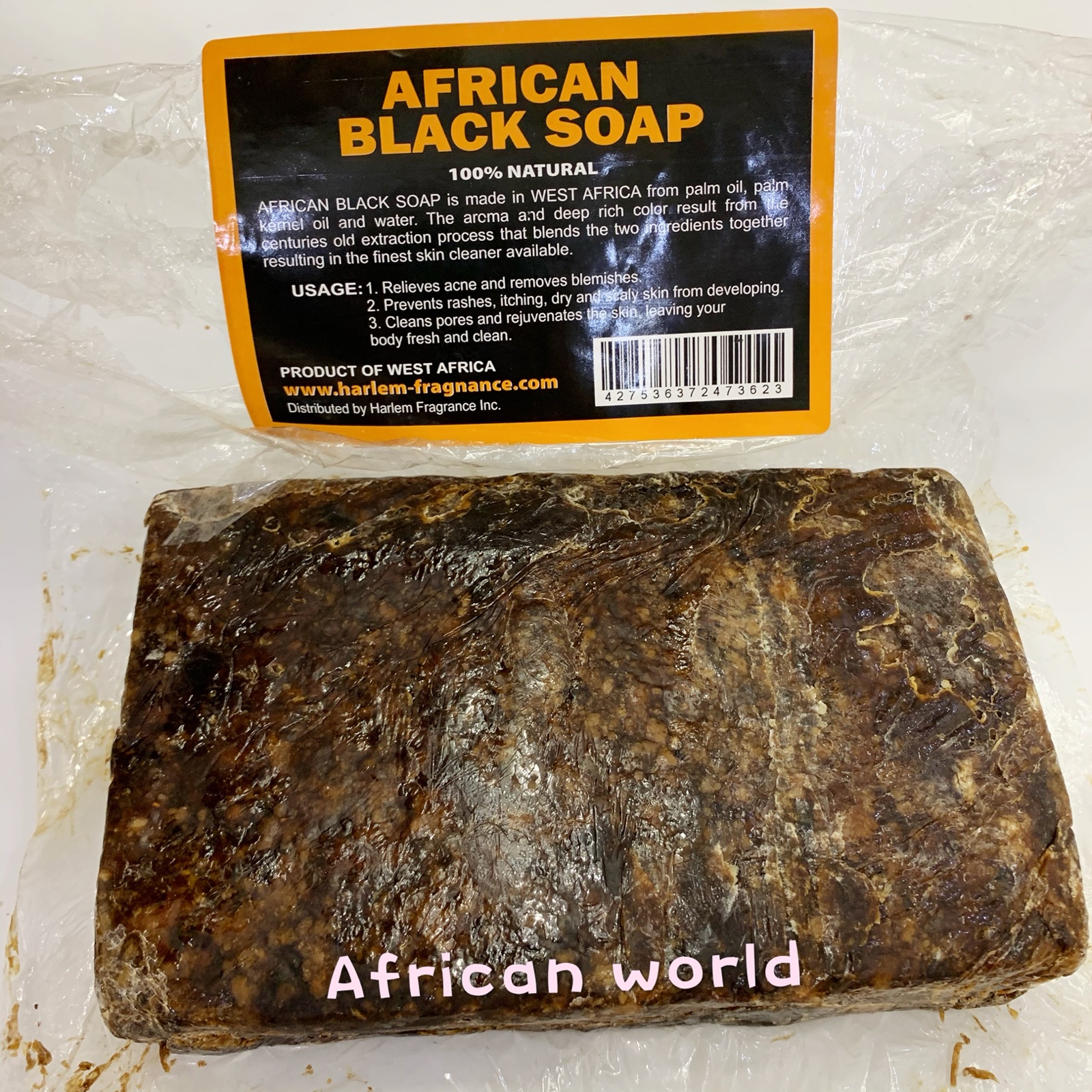 酷牌库|商品详情-进口代理批发现货Raw African Black Soap 非洲天然黑皂肥皂香皂洁面皂手工皂