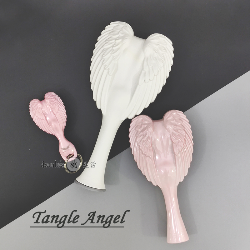 酷牌库|商品详情-进口代理批发无敌貌美天使梳 Tangle Angel 顺发解结TA渐变紫钛白哑光白磨砂粉