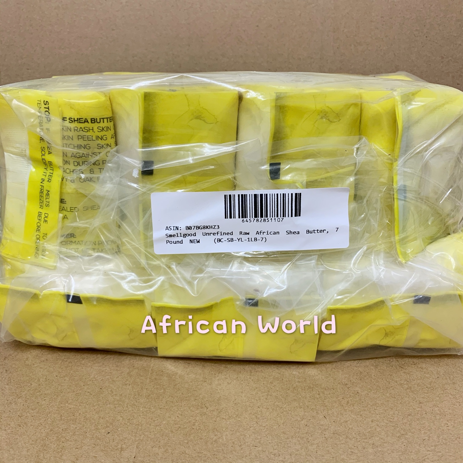 酷牌库|商品详情-进口代理批发Smell good非洲加纳金黄色乳木果油Raw African Shea Butter450g