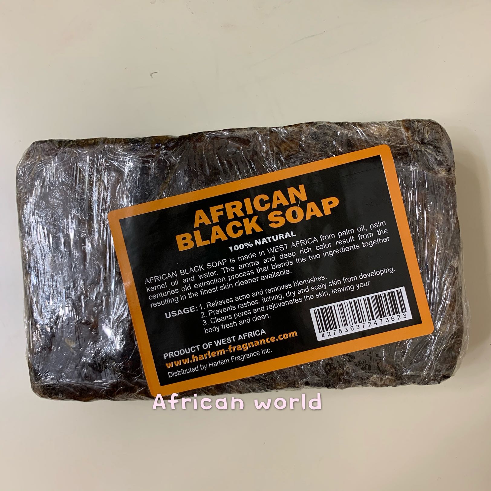 酷牌库|商品详情-进口代理批发现货Raw African Black Soap 非洲天然黑皂肥皂香皂洁面皂手工皂