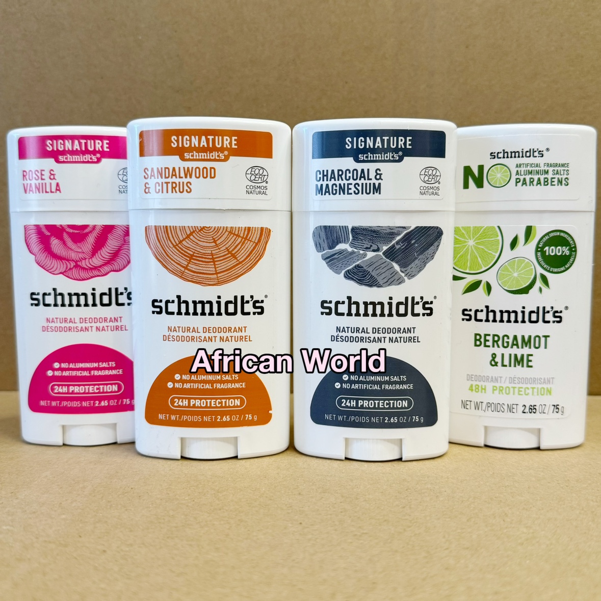 酷牌库|商品详情-进口代理批发Schmidt's Deodorant Stick无铝檀香柑橘香体除汗臭腋下净味剂75g