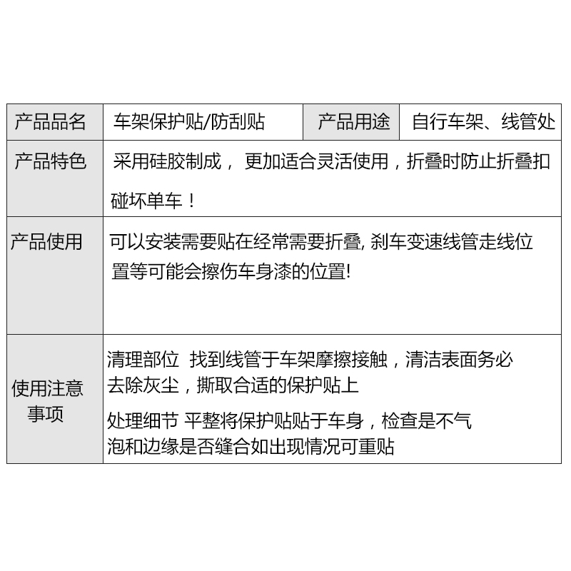 酷牌库|商品详情-进口代理批发山地公路自行车架前叉防刮防划防水通用3M贴纸犀牛皮保护膜护链贴