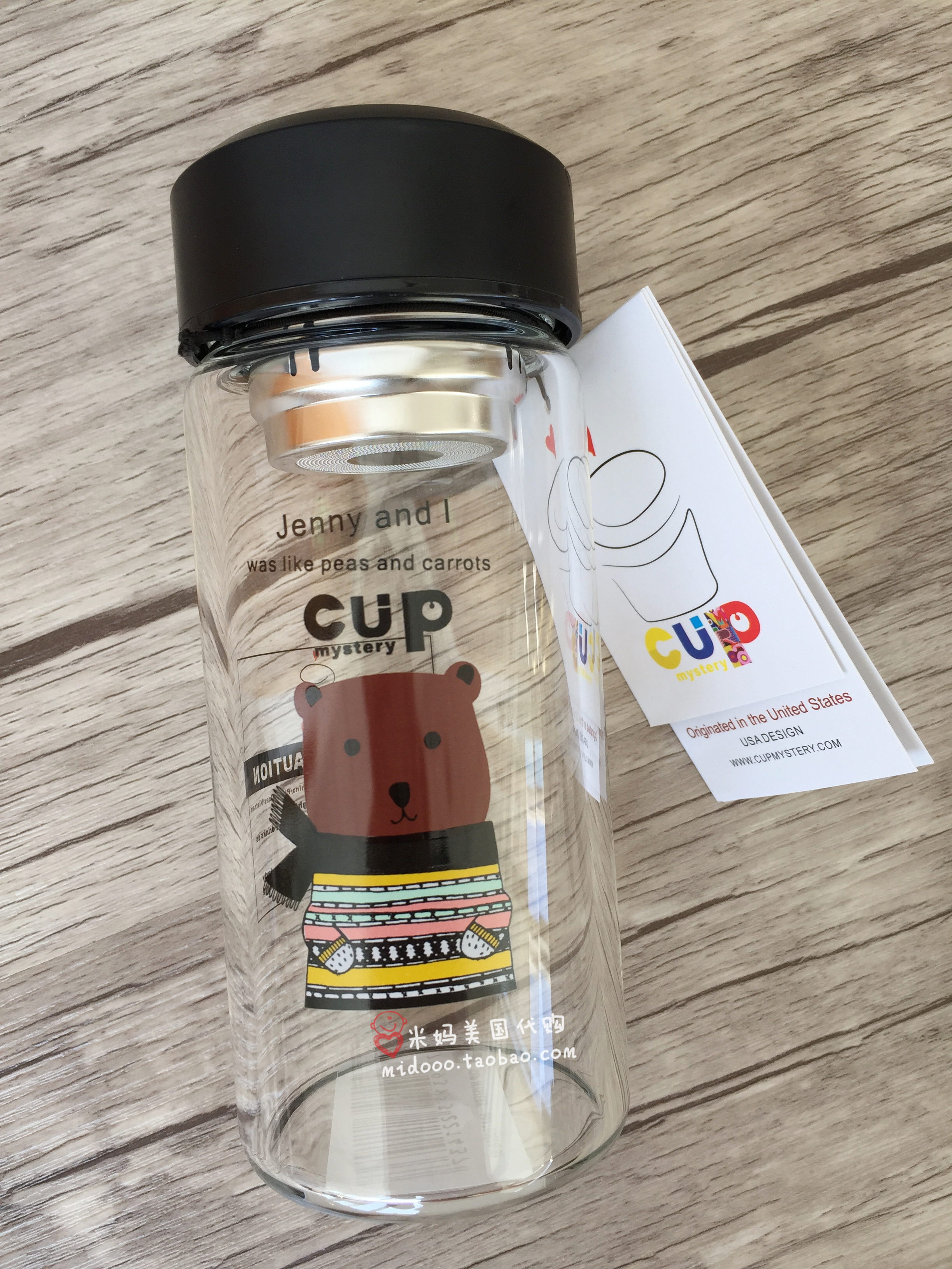 酷牌库|商品详情-进口代理批发美国Cup Mystery卡通动物火烈鸟玻璃杯子随手杯便携水杯 送隔热套