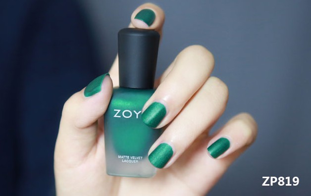 美国 ZOYA 指甲油 丝绒亚光磨砂 zp819 显白 翠绿色