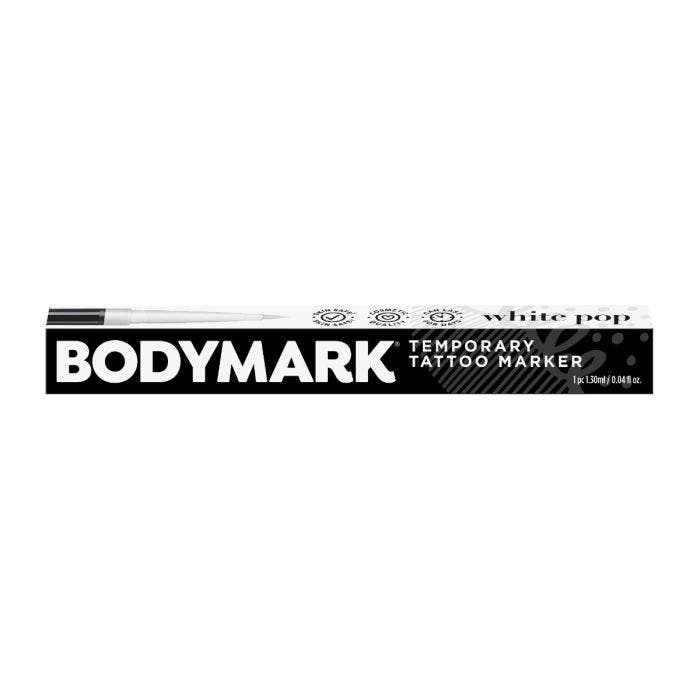 酷牌库|商品详情-BIC进口代理批发BODYMARK 白色流行 - 豪华身体标记，高级皮肤临时纹身标记，设计高品质和持久的临时纹身，化妆品品质亮白色墨水 1-Count