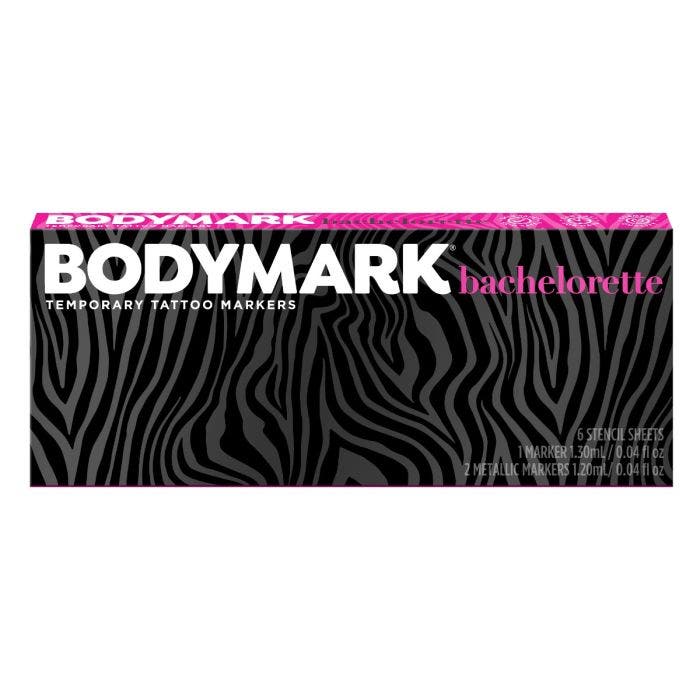 酷牌库|商品详情-BIC进口代理批发BODYMARK 单身套装、皮肤临时纹身记号笔、优质刷头、对皮肤安全的临时纹身记号笔套装 3-Count Marker Set, 6 Stencil Designs