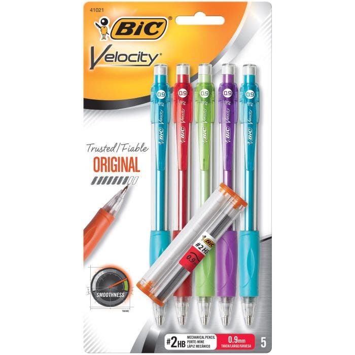 酷牌库|商品详情-BIC进口代理批发BIC Velocity Original，自动铅笔 0.9 毫米 Black, 5-Pack