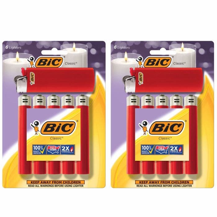 酷牌库|商品详情-BIC进口代理批发BIC 经典大号袖珍打火机 Red, 12-Pack