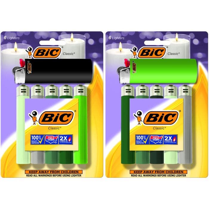 酷牌库|商品详情-BIC进口代理批发BIC 经典大号袖珍打火机 Green, 12-Pack