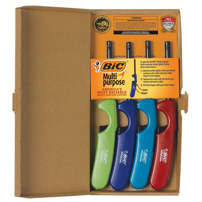 BIC进口代理批发BIC 多用途经典版打火机 Assorted Colors, 4-Pack