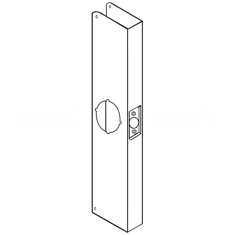 DON-JO进口代理批发 DON-JO 20-S-2-CW 环绕板，22 号不锈钢，5-1/8" x 20"，2-1/8" 孔用于圆柱形杠杆锁，缎面不锈钢表面处理