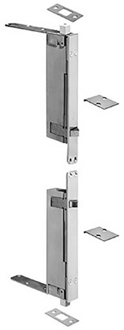 Rockwood进口代理批发 Rockwood 2942 US32D 自动埋头螺栓套件，适用于木门，1" x 8-1/2"，缎面不锈钢饰面