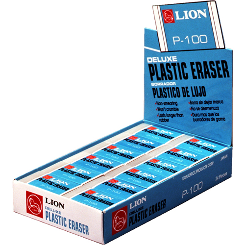Lion Translucent Plastic Eraser P-100 High Quality 24-Box 