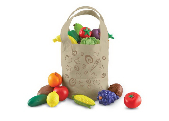 酷牌库|商品详情-Learning Resources进口代理批发;?新鲜采摘的水果和蔬菜手提袋
