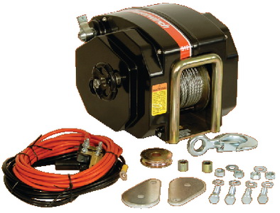 POWERWINCH进口代理批发 POWERWINCH P77912 动力绞车 12V 912 型船用拖车绞车，带 7/32" x 40' 电缆，最大负载 11,500 磅，垂直提升 4000 磅。