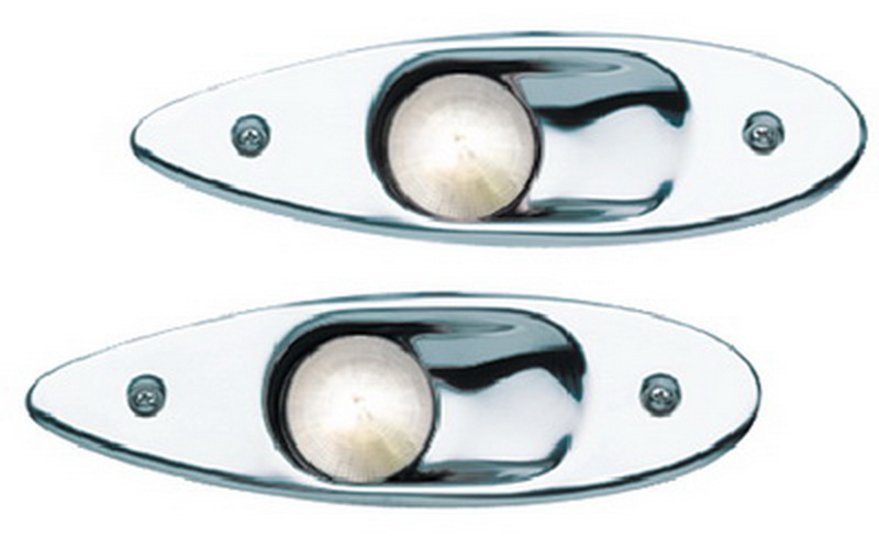 Seachoice Boat Marine LED Flush Mount Stainless Steel Side Lights Sold as Pair