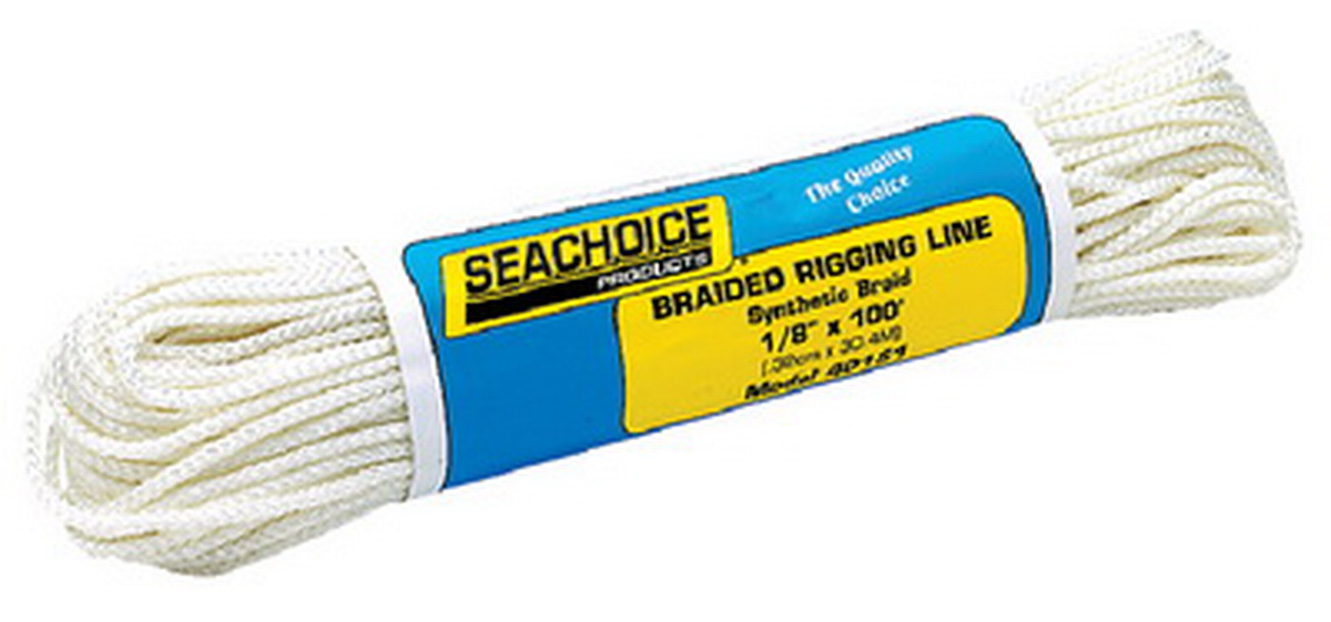 Seachoice Braided Utility Line Boat Rope, 1/8 in. X 100 Ft., White