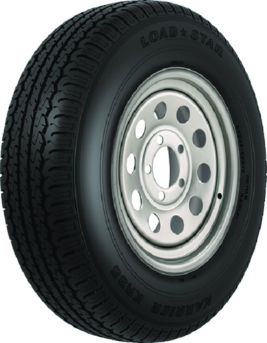 Loadstar进口代理批发 Loadstar 轮胎和车轮（轮辋）组件 KR03，ST205/75R15 5 孔 C 层，银色，模块化