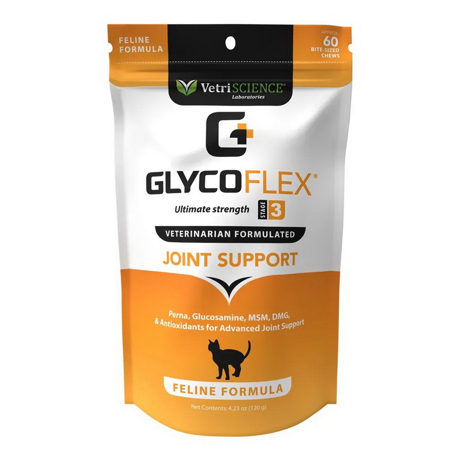 VetriScience Laboratories进口代理批发 Glyco Flex 3 猫髋关节和关节补充剂，60 克拉