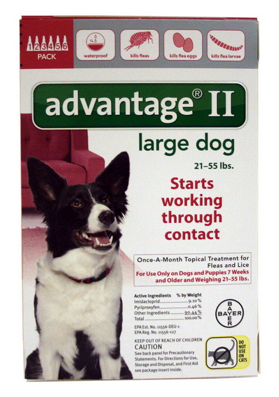 Bayer Animal Health进口代理批发 Advantage II 6 个月跳蚤控制剂，适用于 21-55 磅的狗，红色标签