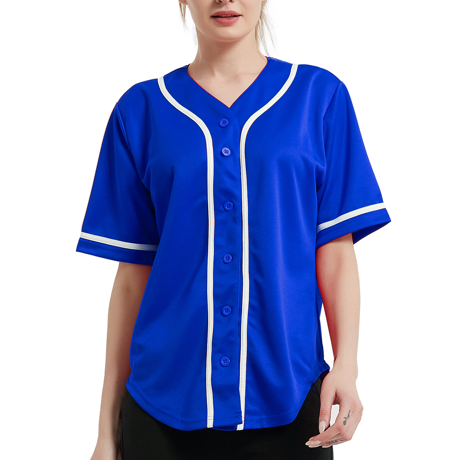 TOPTIE Custom Design Men's Baseball Jersey Full Button 