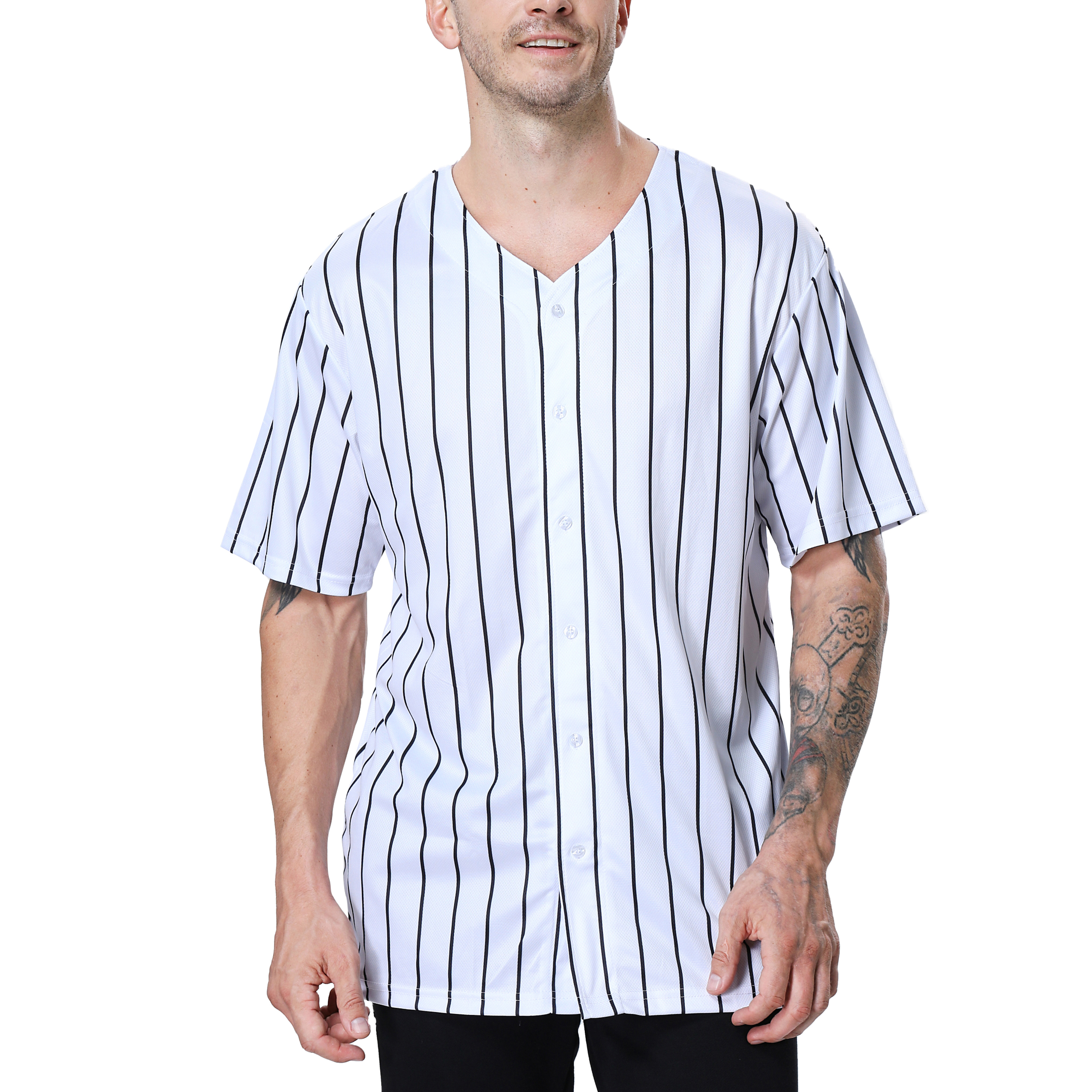 TOPTIE Sportswear Pinstripe Baseball Jersey for Men and Boy, Button Down  Jersey Sale, Reviews. - Opentip